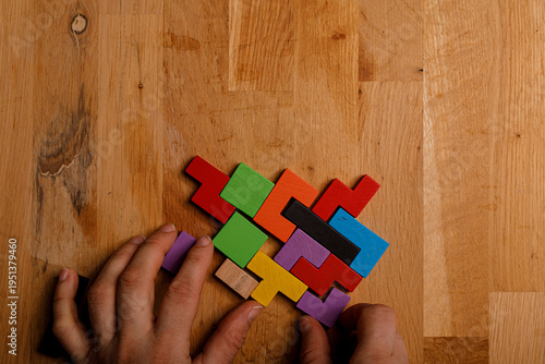 Close up of hands arranging...