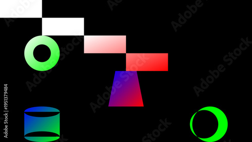 Abstract Shapes on Black Background