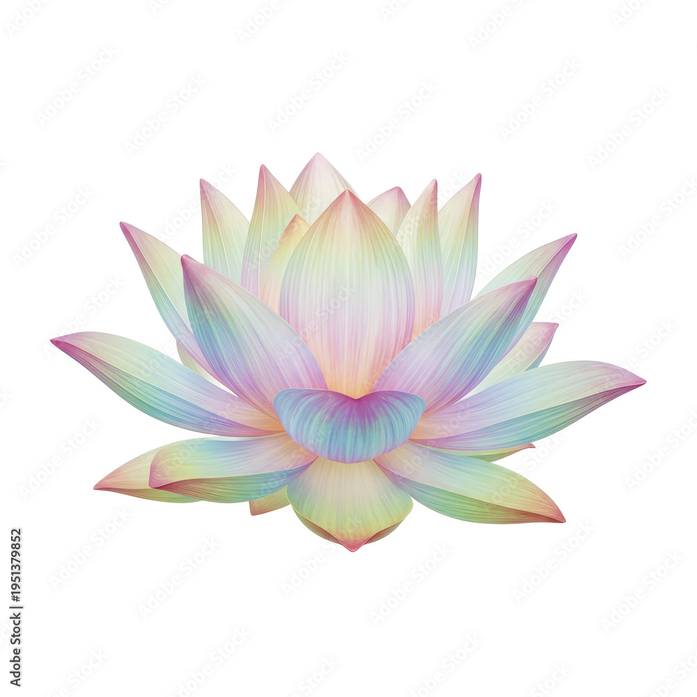 Fototapeta premium Pastel Rainbow Lotus Flower Bloom