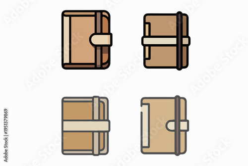 closed leather planner with subtle strap