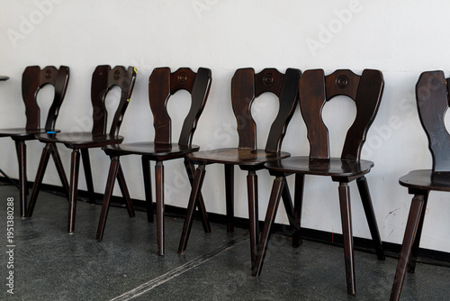 Old-fashioned wooden chairs...