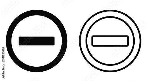 Two circular prohibition signs with horizontal bars a striking silhouette