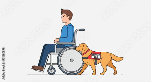 Person in a wheelchair with a service dog by their side