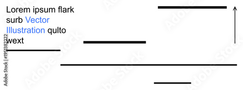 Design, abstract art, communication, layout, graphic design, modern aesthetics. Abstract composition horizontal black lines, text and an arrow. Design and abstract art focus