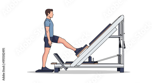 Person performing leg press on a gym machine
