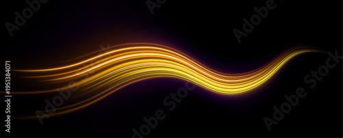 Vibrant multicolor streaks with glowing light, smooth curves and fast dynamic energy vector