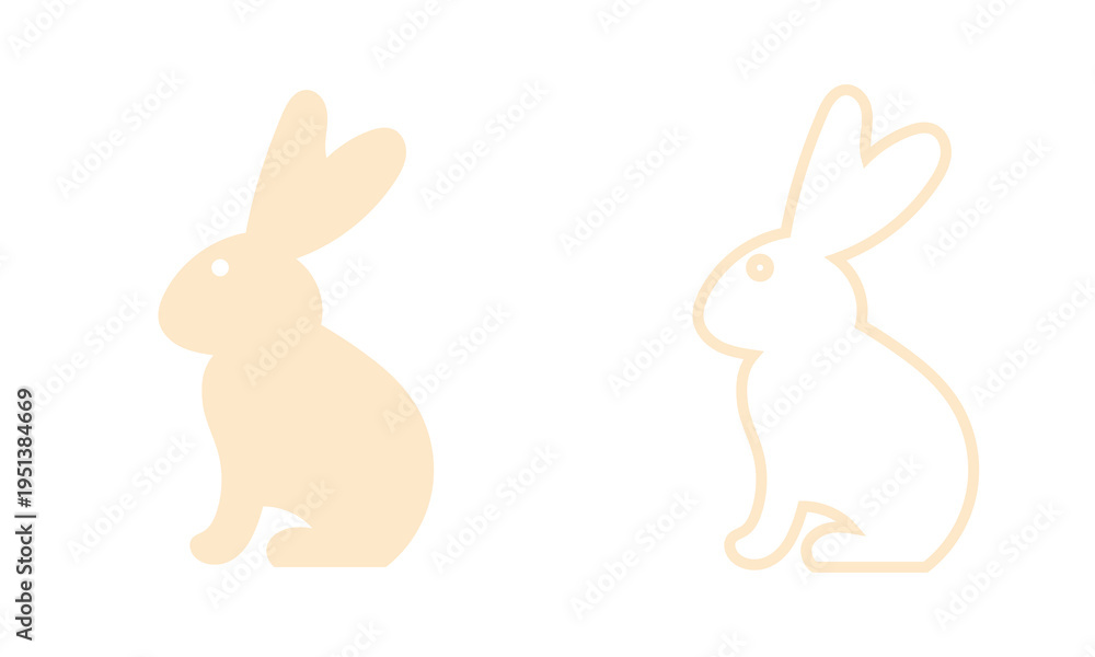 Obraz premium Minimal Easter icon set. Minimal Easter silhouettes in light and dark styles on black background, elegant flat illustration for holiday and spring themes.EPS10/AI.