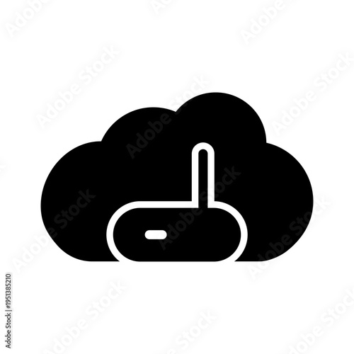 Cloud service vector icon. Cloud storage Illustration sign. Database symbol. Cloud drive logo.