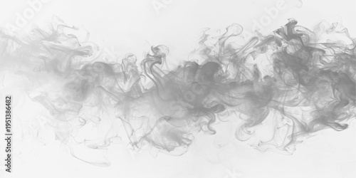 Light vapor rises and twists forming delicate flowing ribbons on transparent background. The effect feels natural and soft. Great for creative design projects. PNG