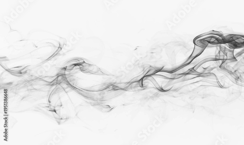 Ethereal smoke ribbons twist and flow forming elegant abstract compositions on transparent background. The texture is smooth and refined. Perfect for artistic designs. PNG
