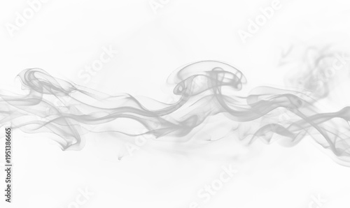 Light wisps of smoke float upward forming intricate curling lines on transparent background. The effect feels airy and delicate. Perfect for creative visuals. PNG