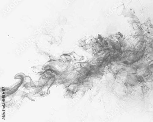 Flowing smoke ribbons curve gracefully forming elegant shapes on transparent background. The texture is smooth and refined. Perfect for artistic designs. PNG
