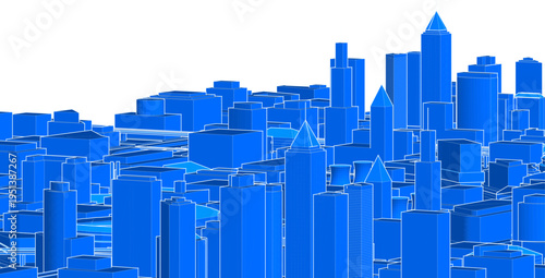 modern city panorama 3d illustration