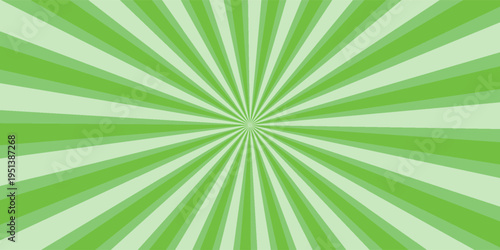 Vibrant green and white radial sunburst pattern with central focal point
