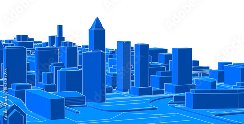 modern city panorama 3d illustration