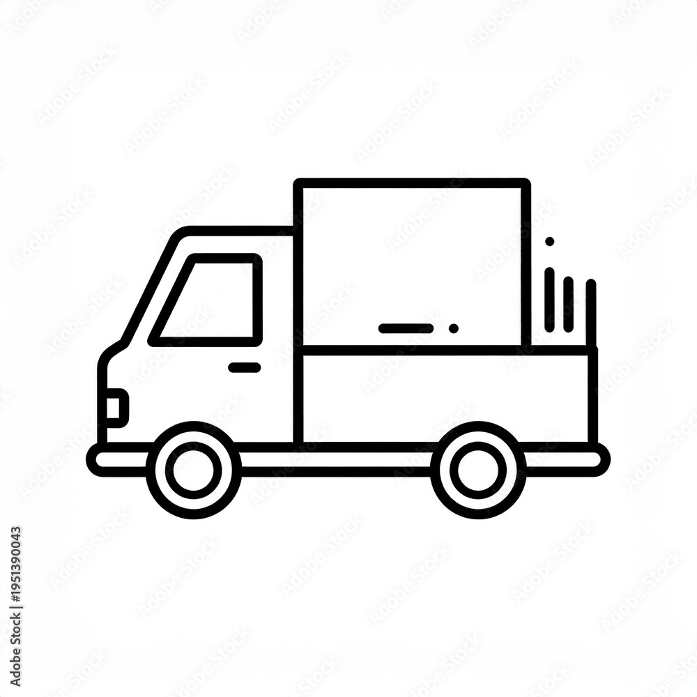 Fototapeta premium minimalist food truck outline vector illustration on white background