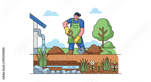 Flat vector illustration cartoon