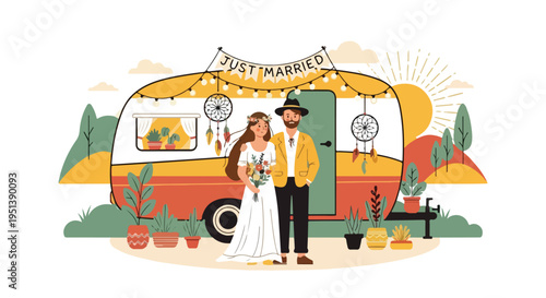 Flat vector illustration cartoon