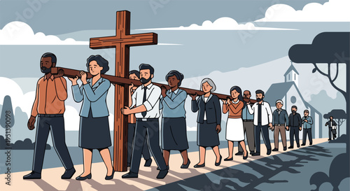 Flat vector illustration cartoon