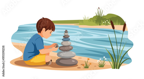 Flat vector illustration cartoon