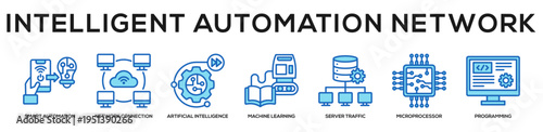 Blue - Intelligent Automation Network web banner icon vector illustration concept
