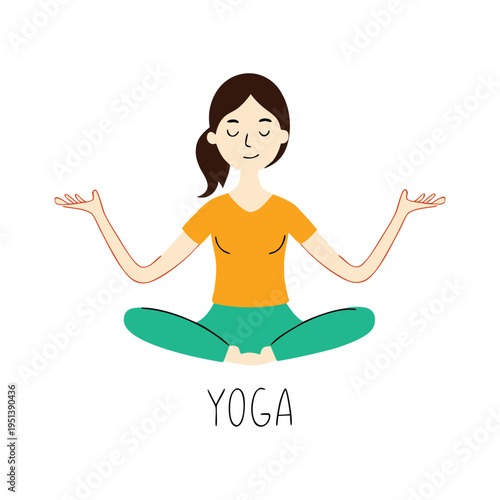 Hand drawn illustration for international yoga day