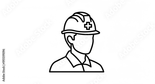 Illustration of a construction worker wearing a hard hat.
