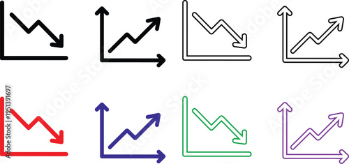 Collection of line graphs with arrows on coordinate axes