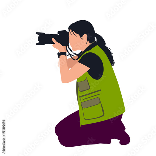 A professional photographer directing photoshoot pose modeling session, Vector and PNG -Generative AI
