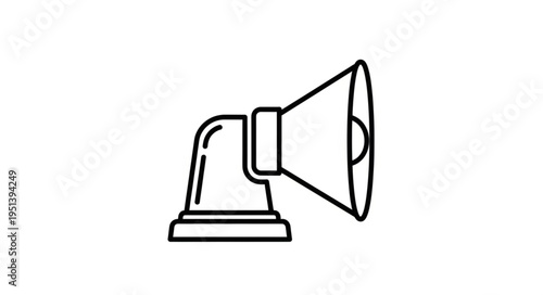 Line art illustration of a siren alarm light.