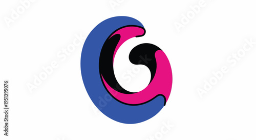 Abstract Colorful Yin Yang Symbol Design.
