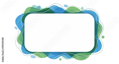Blue Green Abstract Frame Design Element.
