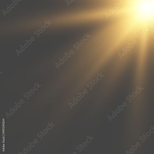 Ethereal golden dust particles floating in warm light beam over black
