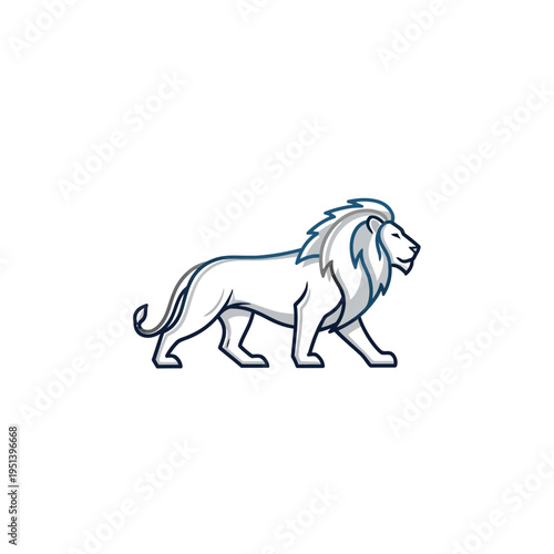 Outlined lion walking