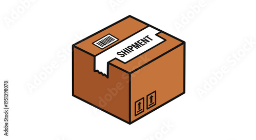Brown cardboard shipping box package.