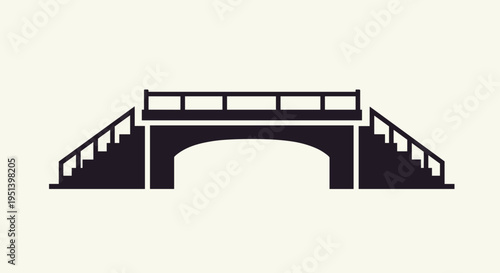 Black silhouette of a bridge.