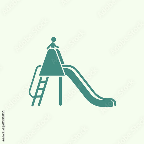 Child on a playground slide.