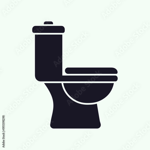 Black toilet icon bathroom symbol.