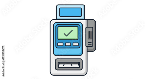Illustration of a payment terminal machine.