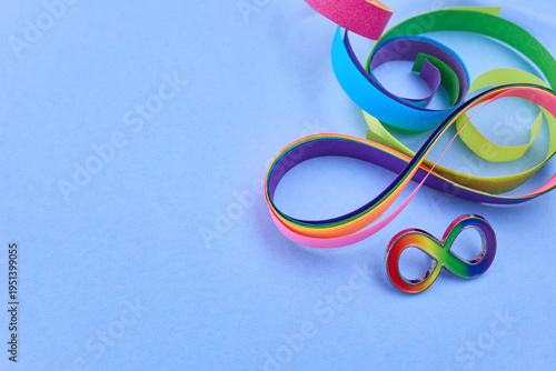 Rainbow infinity symbol representing neurodiversity and autism awareness