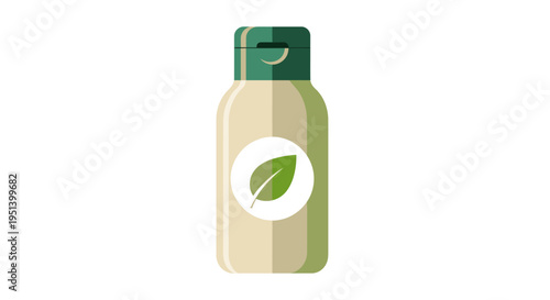 Leaf Label Bottle Product Container Illustration. Vector Illustrations. EPS Editable