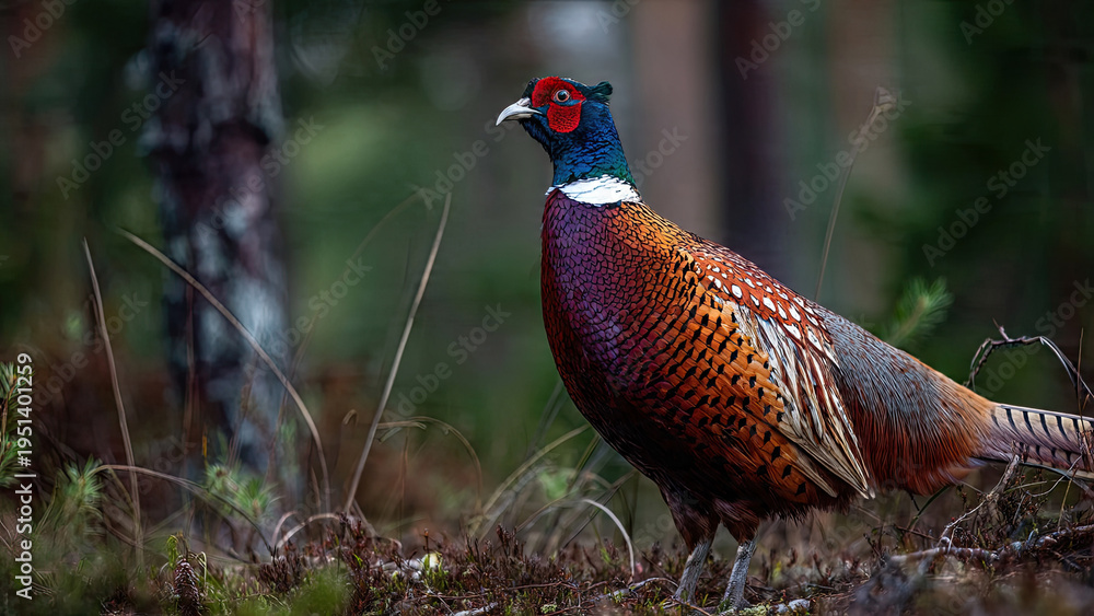 Fototapeta premium pheasant male pheasant