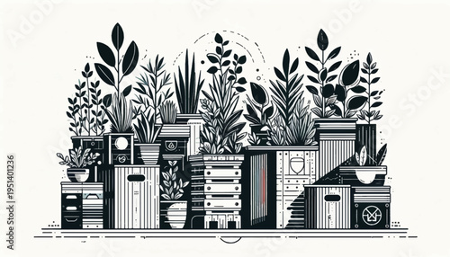 Indoor Plants Growing in Pots and Planters.