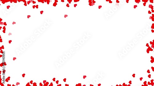 valentine romantic love frame with heart shape glow effect wedding border overlay white background. valentine and anniversary celebration romantic isolated motion design element