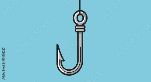 Fishing hook on a line.