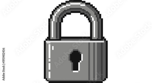 Pixel art of a metal lock.