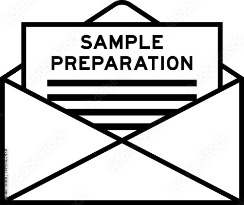 Envelope and letter sign with word sample preparation as the headline