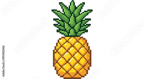 Pixel art pineapple fruit icon.