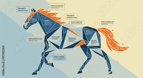Anatomical Diagram of a Horse Structure.