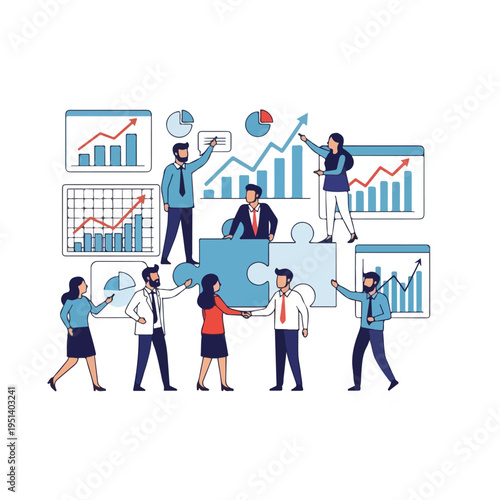 Business Professionals Working with Graphs and Charts.
